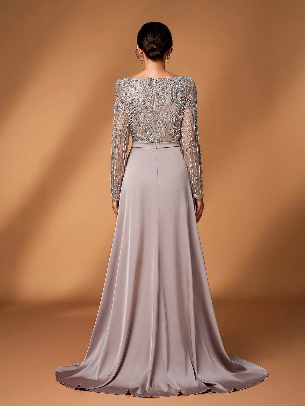 Serin Elegant Navy Blue Winter Formal Evening Wedding Dress,Luxurious Middle Eastern Sequin Mermaid Hem - image 10