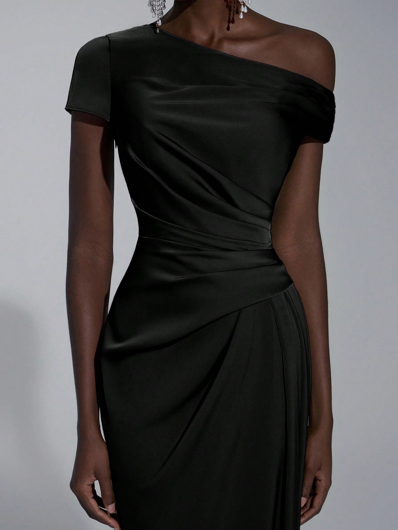Elitara Elegant Luxurious Satin Ruched Off Shoulder Mermaid Dress, Suitable For Weddings, Parties, Vacations, - image 12
