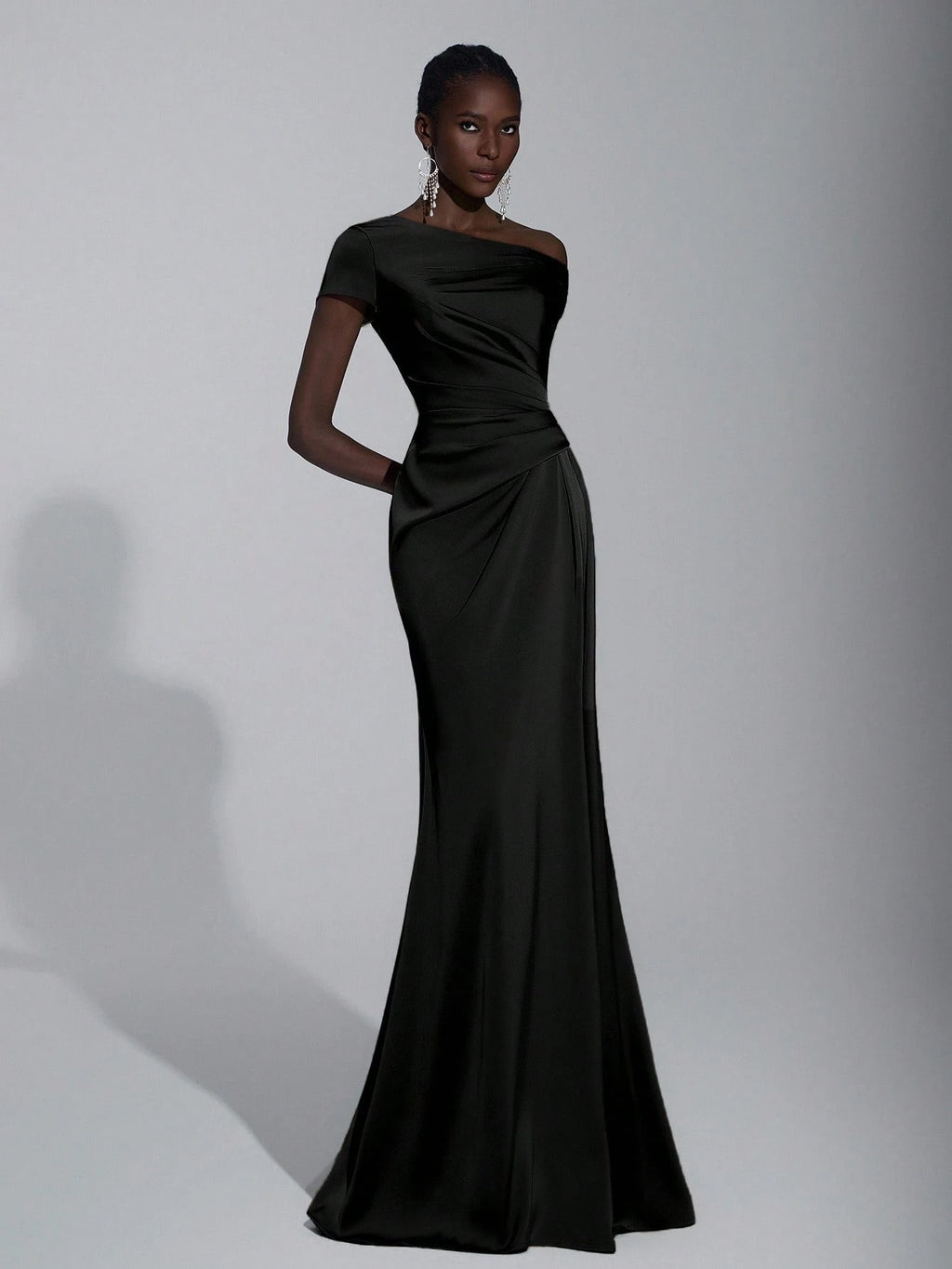 Elitara Elegant Luxurious Satin Ruched Off Shoulder Mermaid Dress, Suitable For Weddings, Parties, Vacations, - image 16