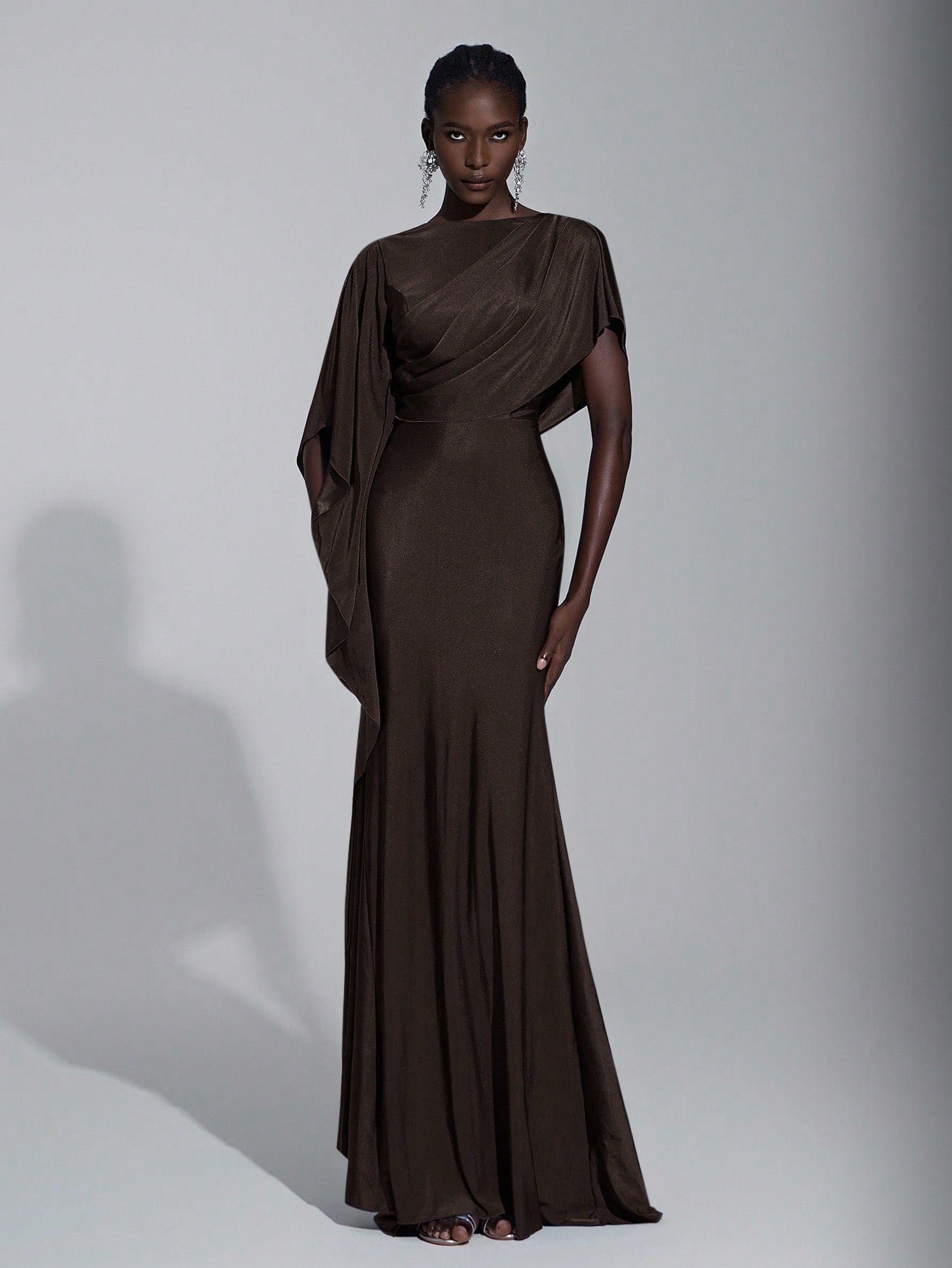 Elitara Elegant,Summer Olive Green Knitted Fishtail Skirt With Large