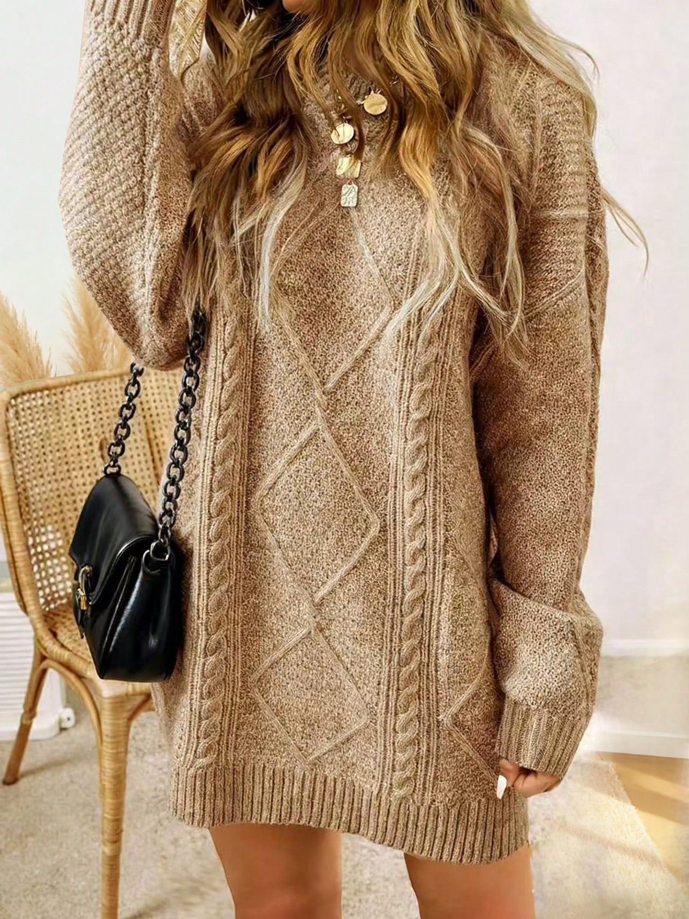 Freeform Spring Women's Long Sweater, White, Black, Pink, Brown, Fashion Minimalist Business Casual Commute - image 2
