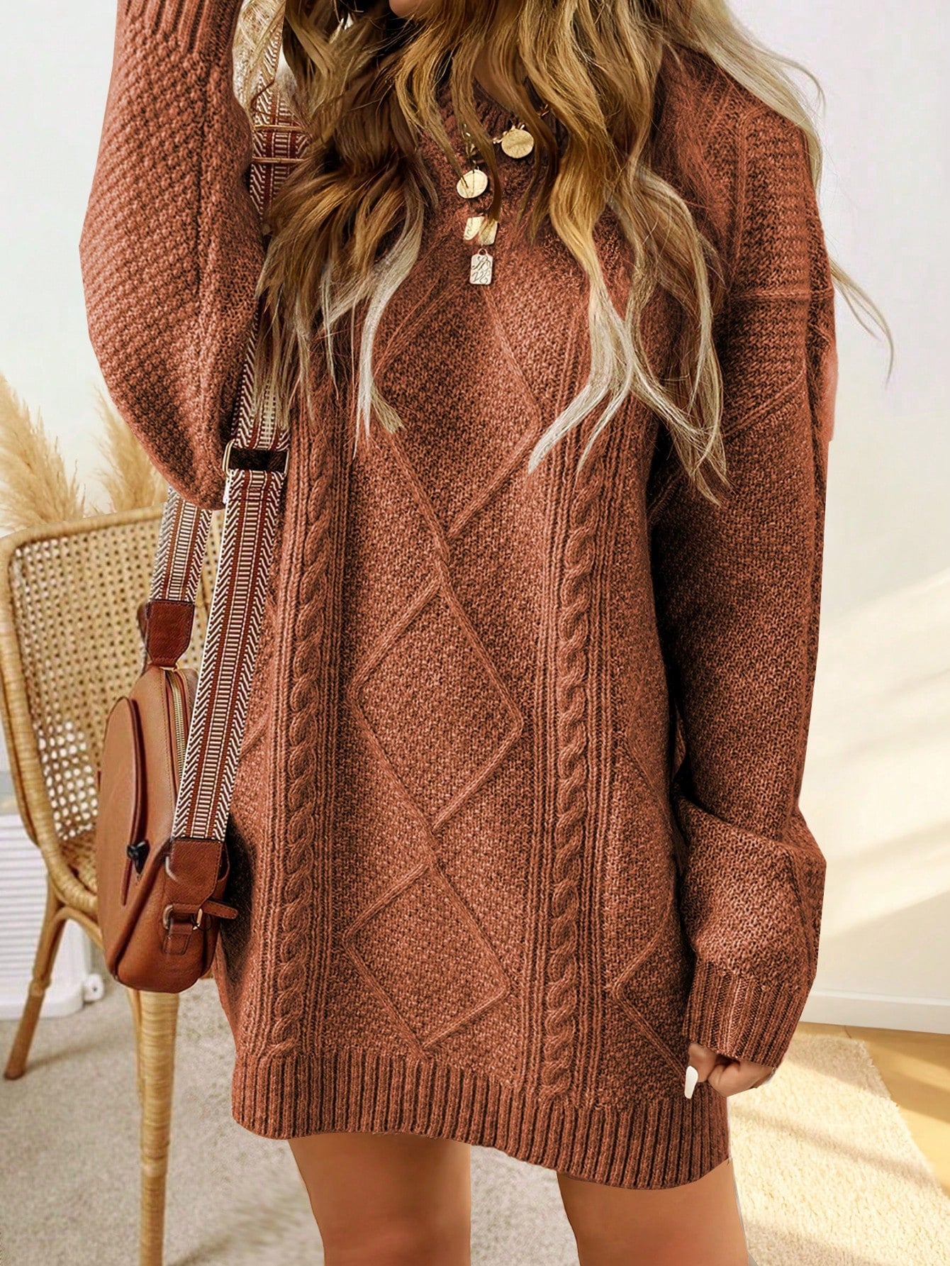 Freeform Spring Women's Long Sweater, White, Black, Pink, Brown,