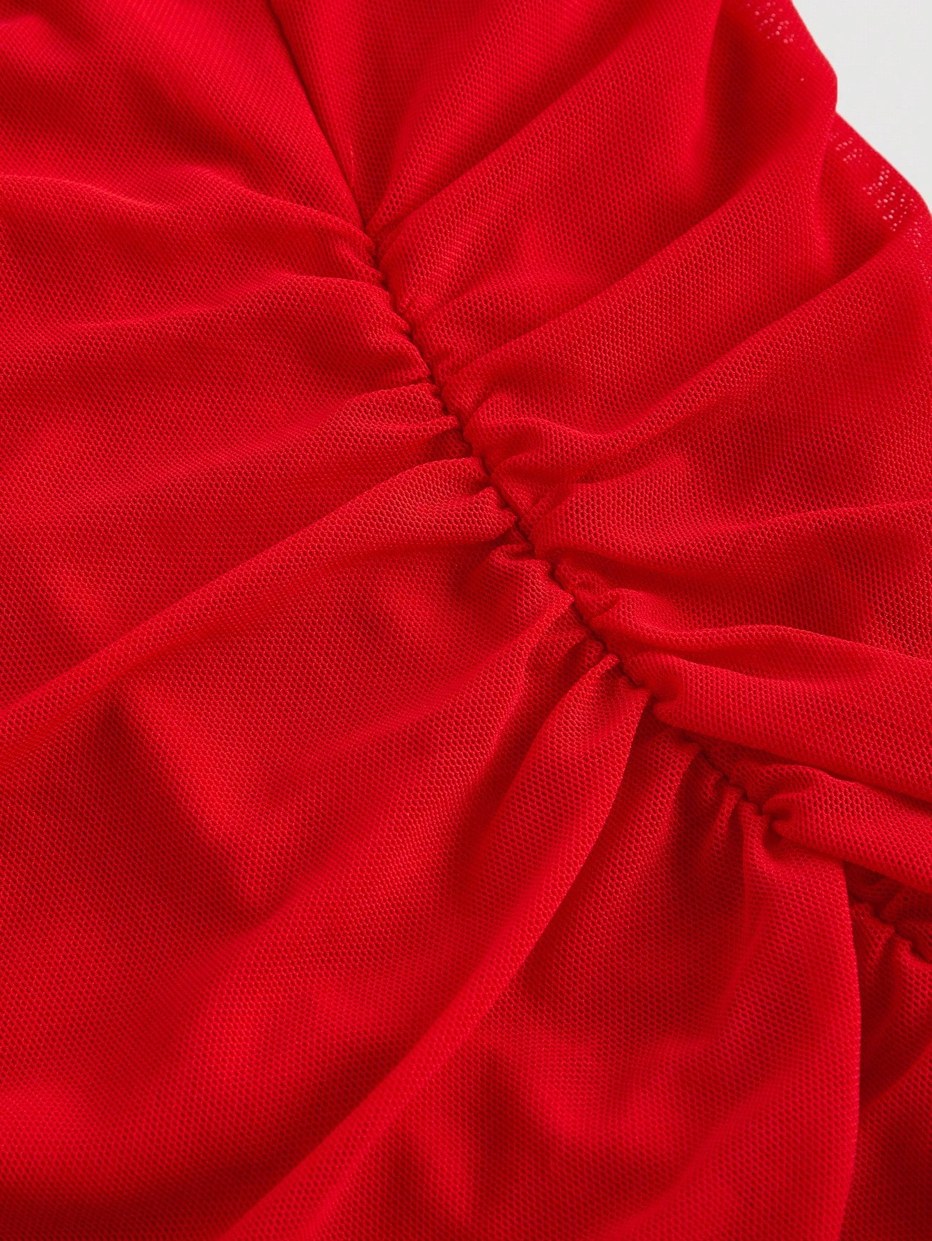 MOD Elegant Sexy Red Summer Party Night Out Date Night Dress For Women,Cowl Neck Ruched Bodycon - image 8