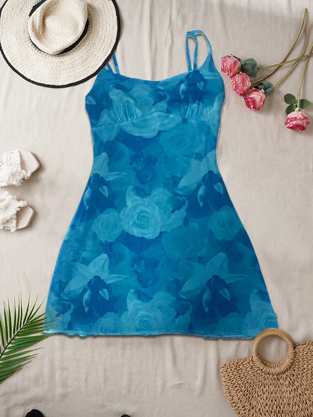 There Are Beachwear, And Buscar. Floral Fitted Dress, Camisole Slip