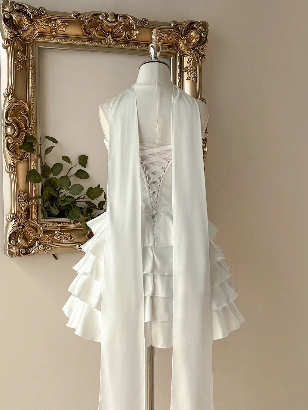 Lovelzi Elegant White Spring Satin Mermaid Dress,Noble Palace-Style Layered Ruffle Hem,Perfect For - image 2