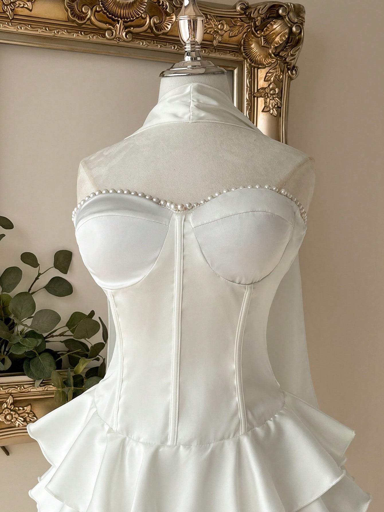 Lovelzi Elegant White Spring Satin Mermaid Dress,Noble Palace-Style Layered Ruffle Hem,Perfect For - image 5