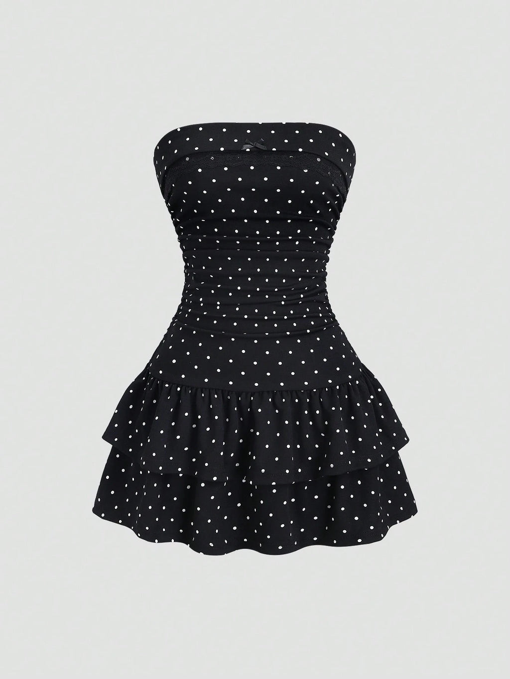 Sweetra Black And White Polka Dot Summer Cute Picnic Dress,French