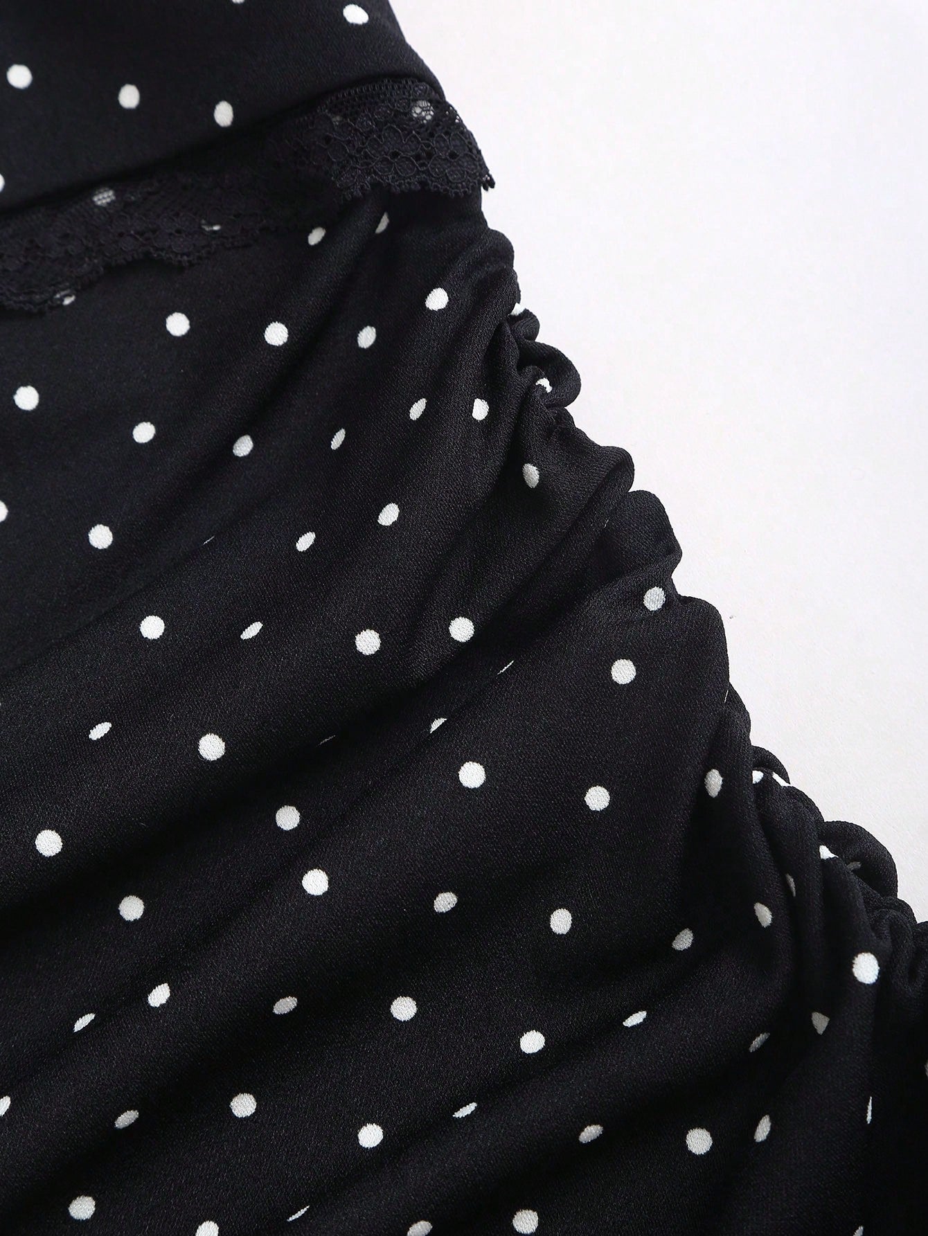 Sweetra Black And White Polka Dot Summer Cute Picnic Dress,French