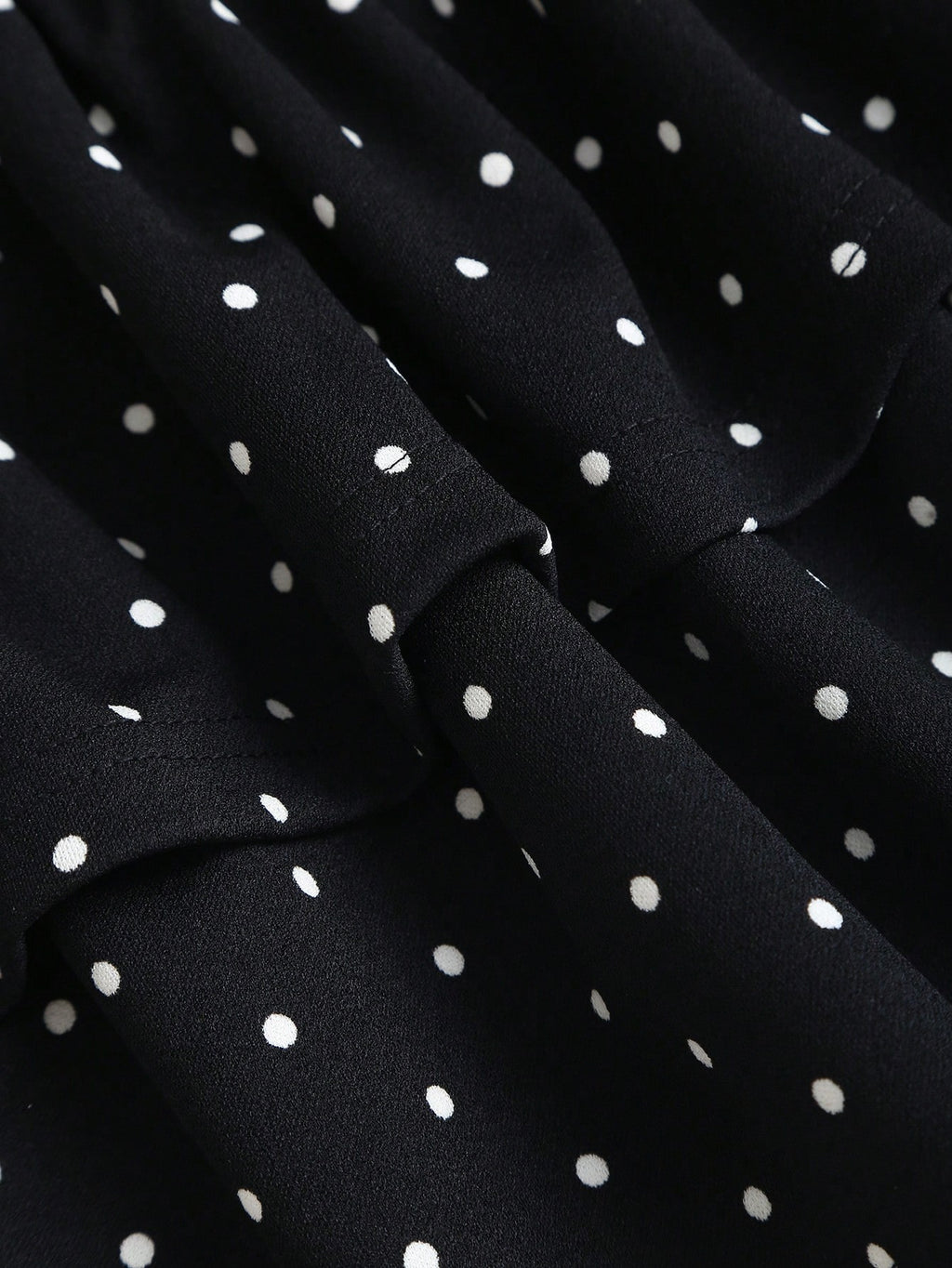 Sweetra Black And White Polka Dot Summer Cute Picnic Dress,French