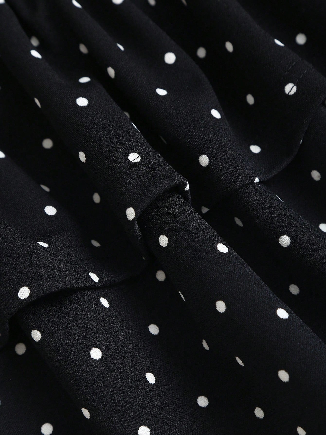 Sweetra Black And White Polka Dot Summer Cute Picnic Dress,French