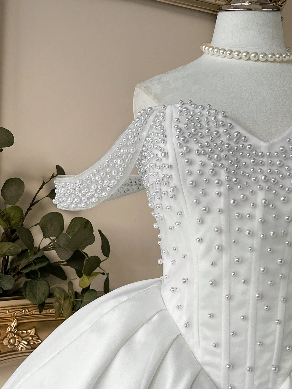 Lovelzi White Summer Elegant Bachelorette Party Wedding Dress,Luxurious Satin Pearl Embellished - image 14