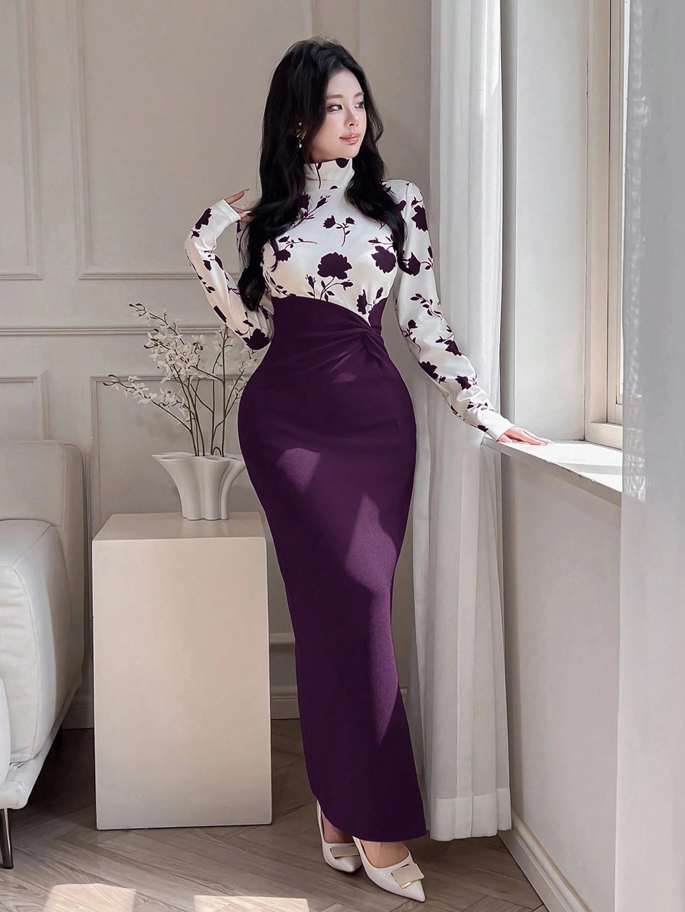Feyla Elegant Slim-Fit Women Long Dress, Minimalist & Fashionable For