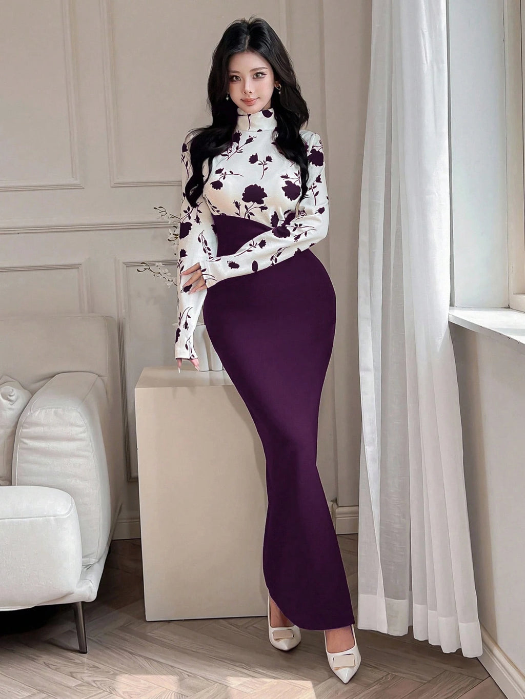 Feyla Elegant Slim-Fit Women Long Dress, Minimalist & Fashionable For