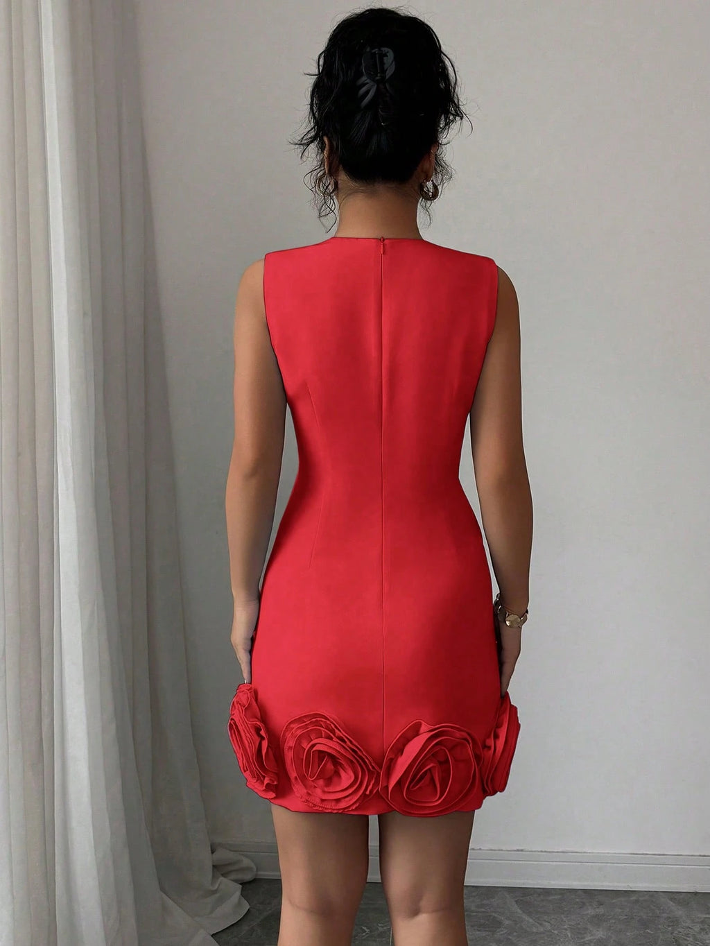 Rafferiza Elegant Fitted Floral Sleeveless Dress For Women - image 10