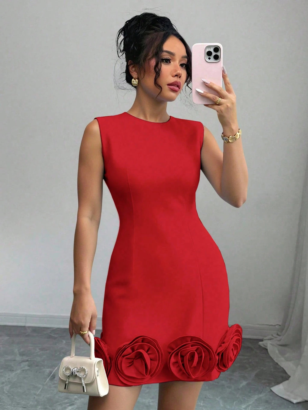 Rafferiza Elegant Fitted Floral Sleeveless Dress For Women - image 12