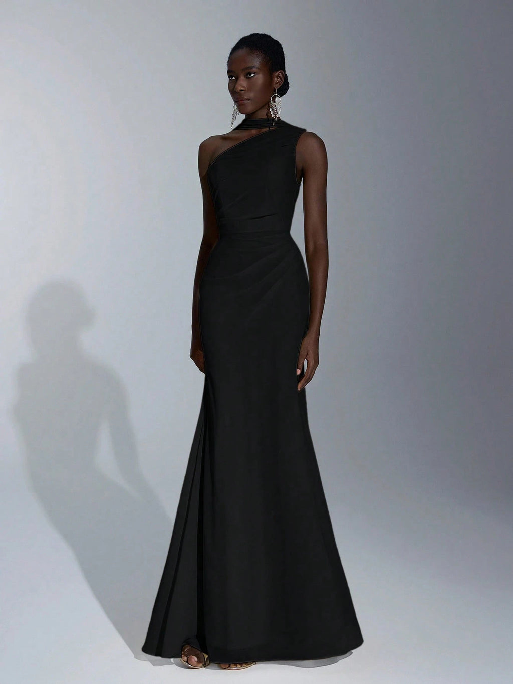 Elitara Light Yellow Summer Elegant Formal Wedding One-Shoulder Oblique Neck Flutter Side-Draped Chiffon - image 5