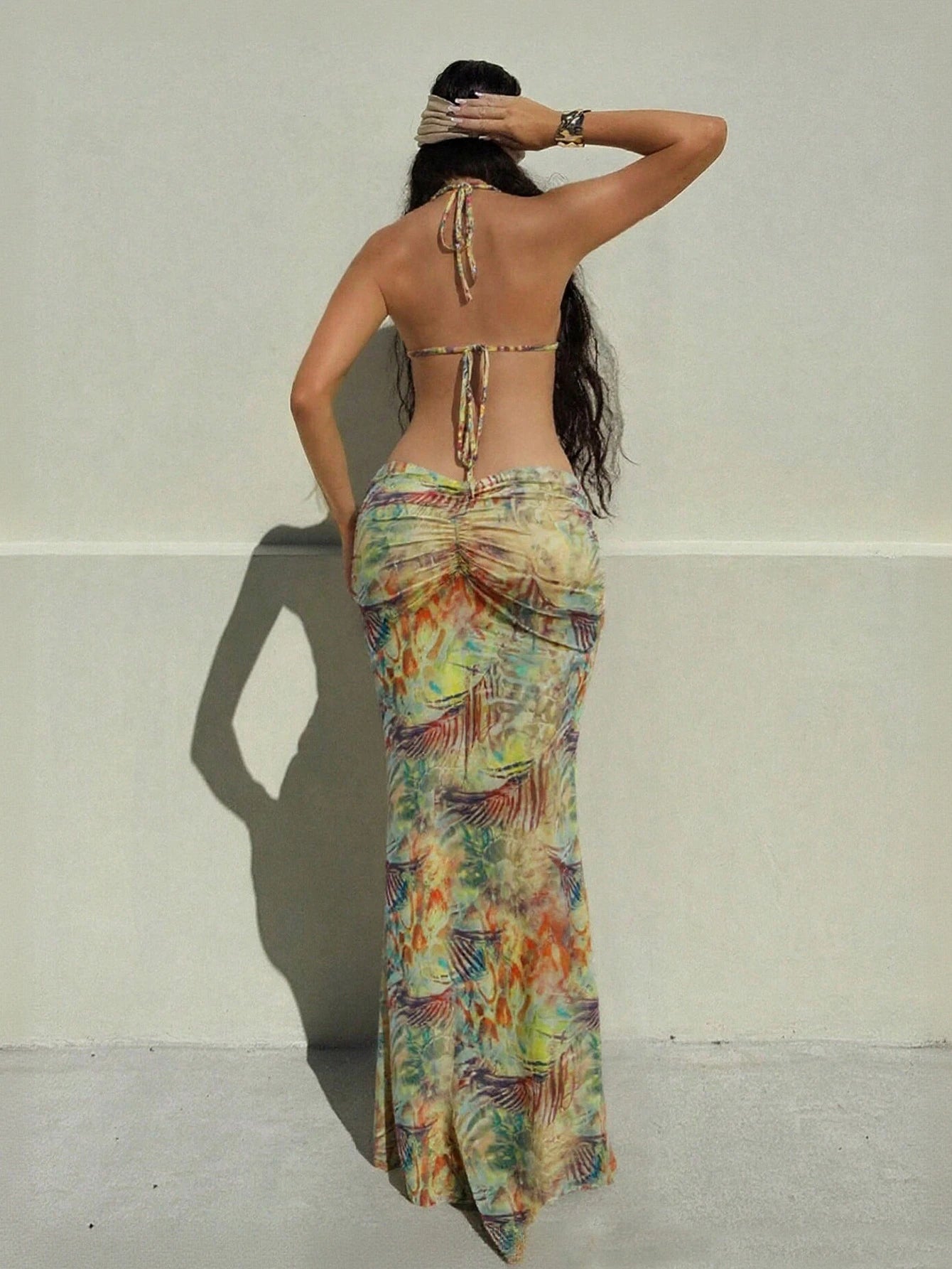 Spring/Summer Vacation, Hawaiian Style, Sexy Tie-Dye Halter Neck