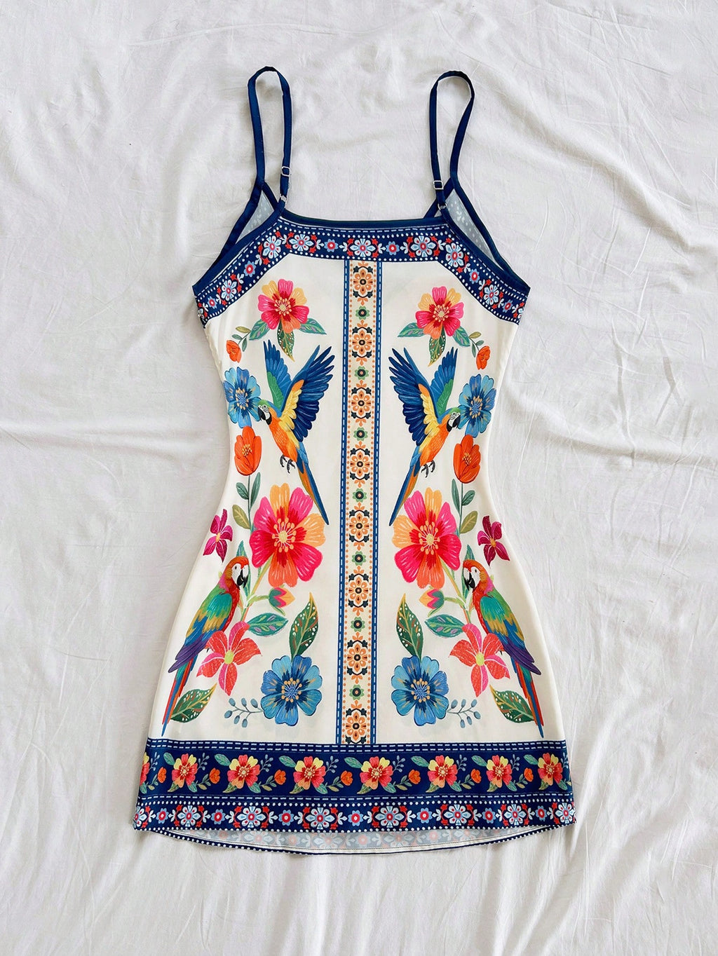 Soleia White And Blue Floral Summer Boho Holiday Vacation Holiday