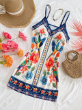 Soleia White And Blue Floral Summer Boho Holiday Vacation Holiday