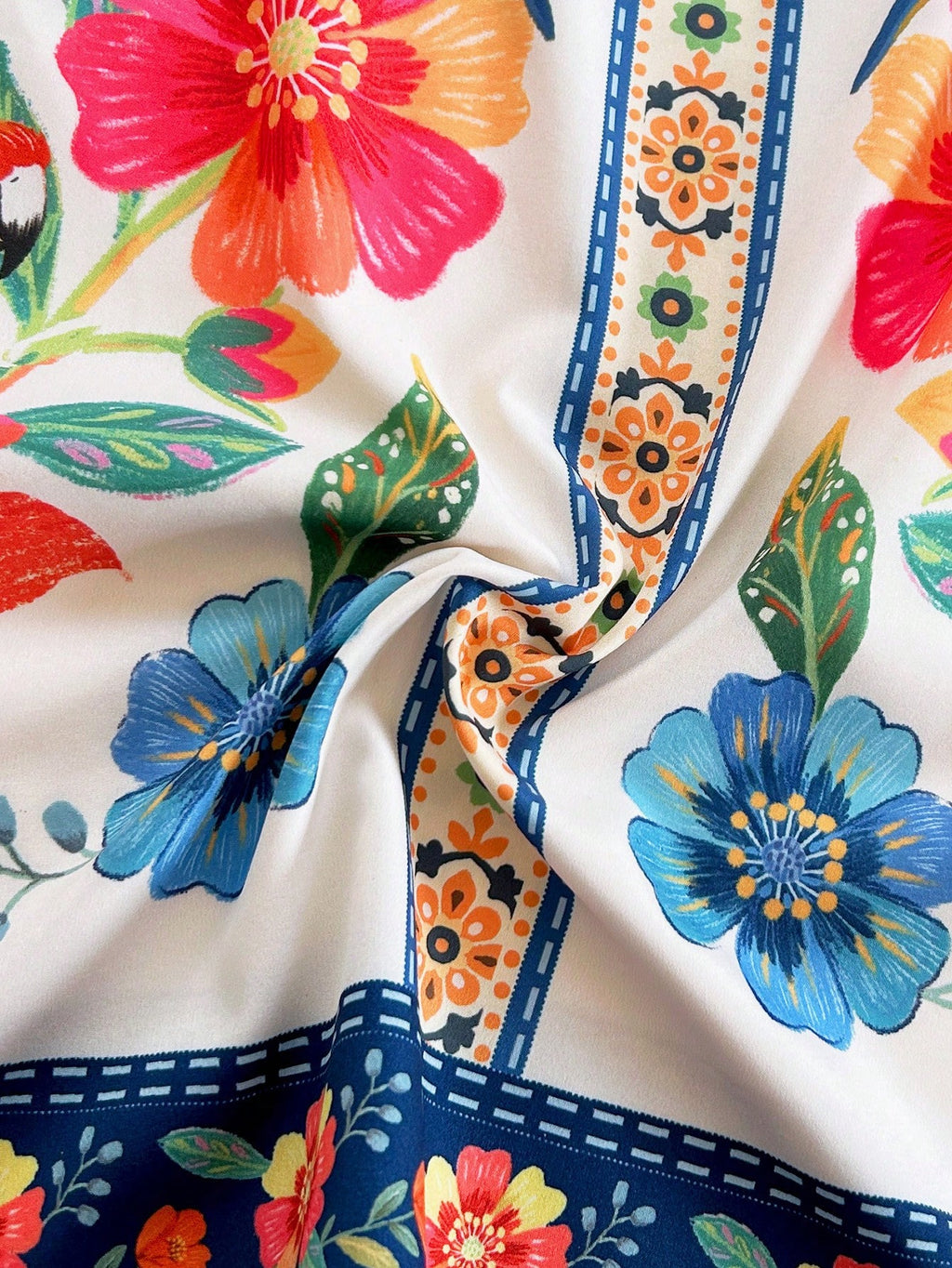 Soleia White And Blue Floral Summer Boho Holiday Vacation Holiday