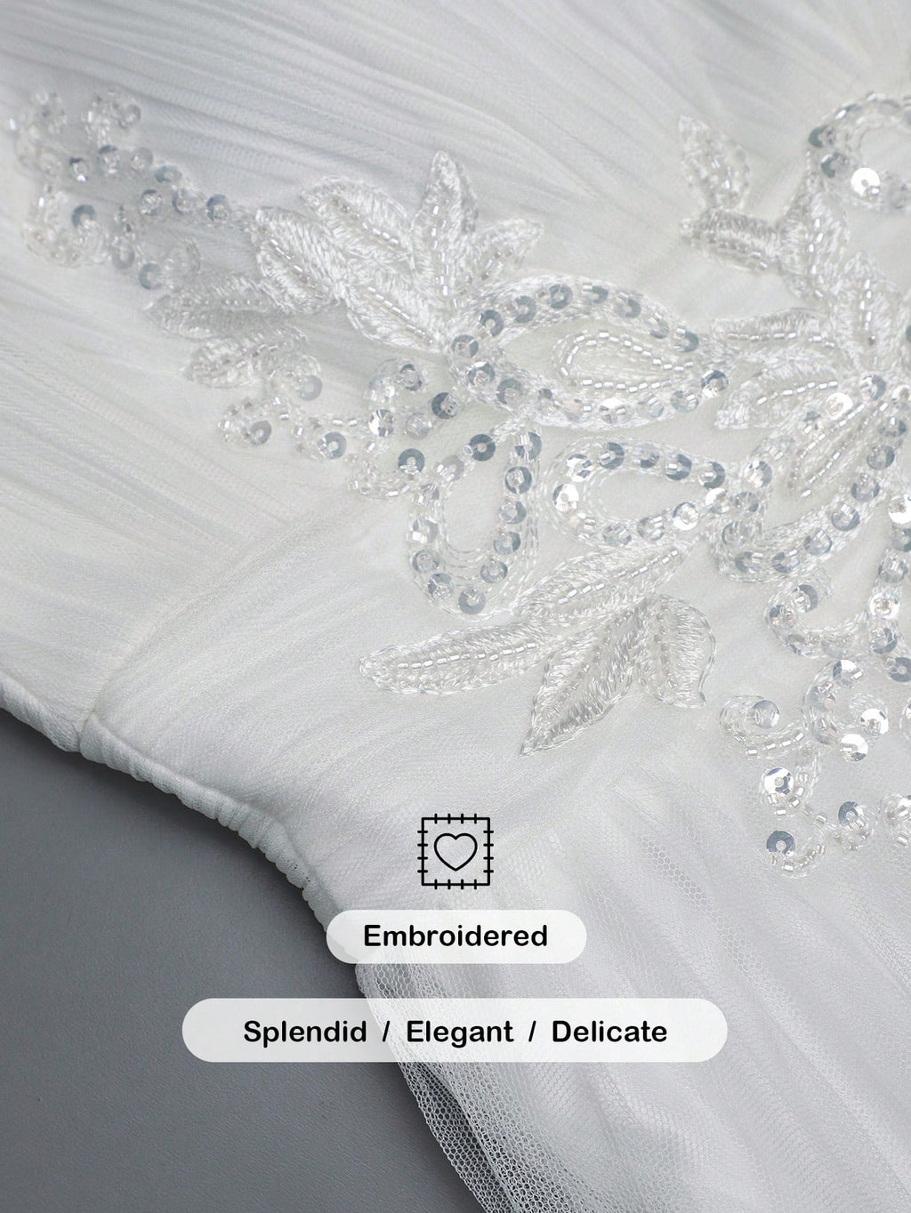 Sleeveless Waist Applique Criss-Cross Backless Tulle Wedding Dress White - image 19
