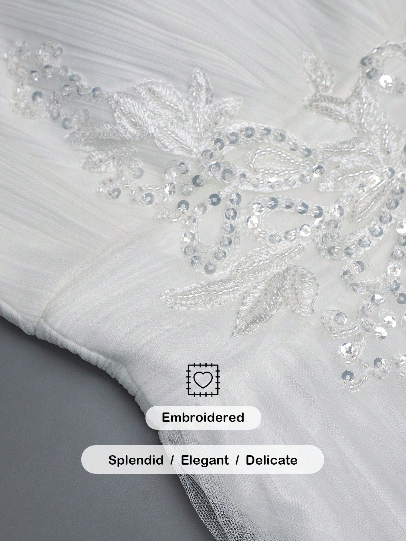 Sleeveless Waist Applique Criss-Cross Backless Tulle Wedding Dress White - image 19