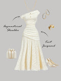Women's Solid Color Asymmetric Neckline Ruched Elegant Dress Vacation