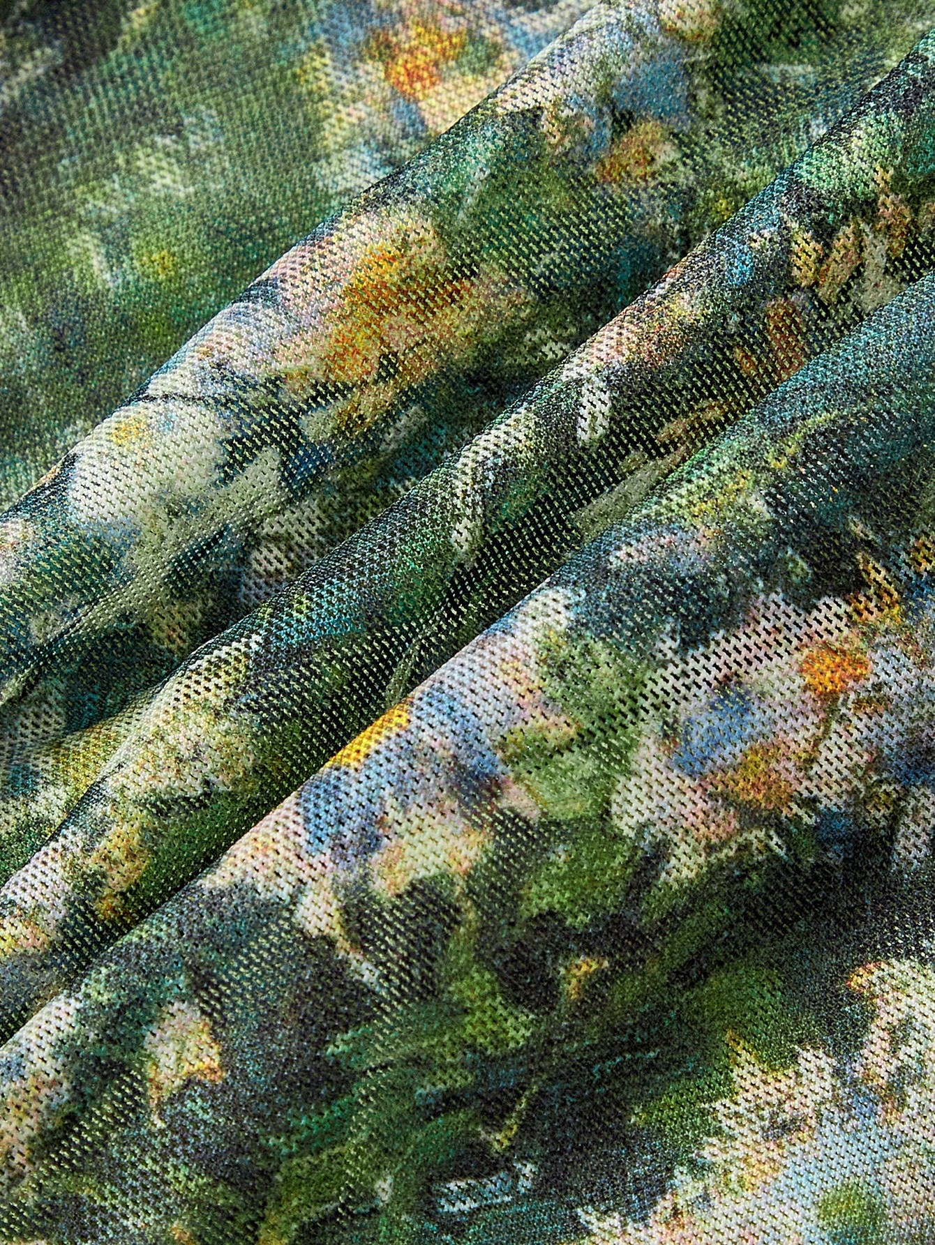 Skyraze Women's Green Floral Oil Painting Ruched Bodycon Cami Dress,Summer Holiday,Casual - image 16