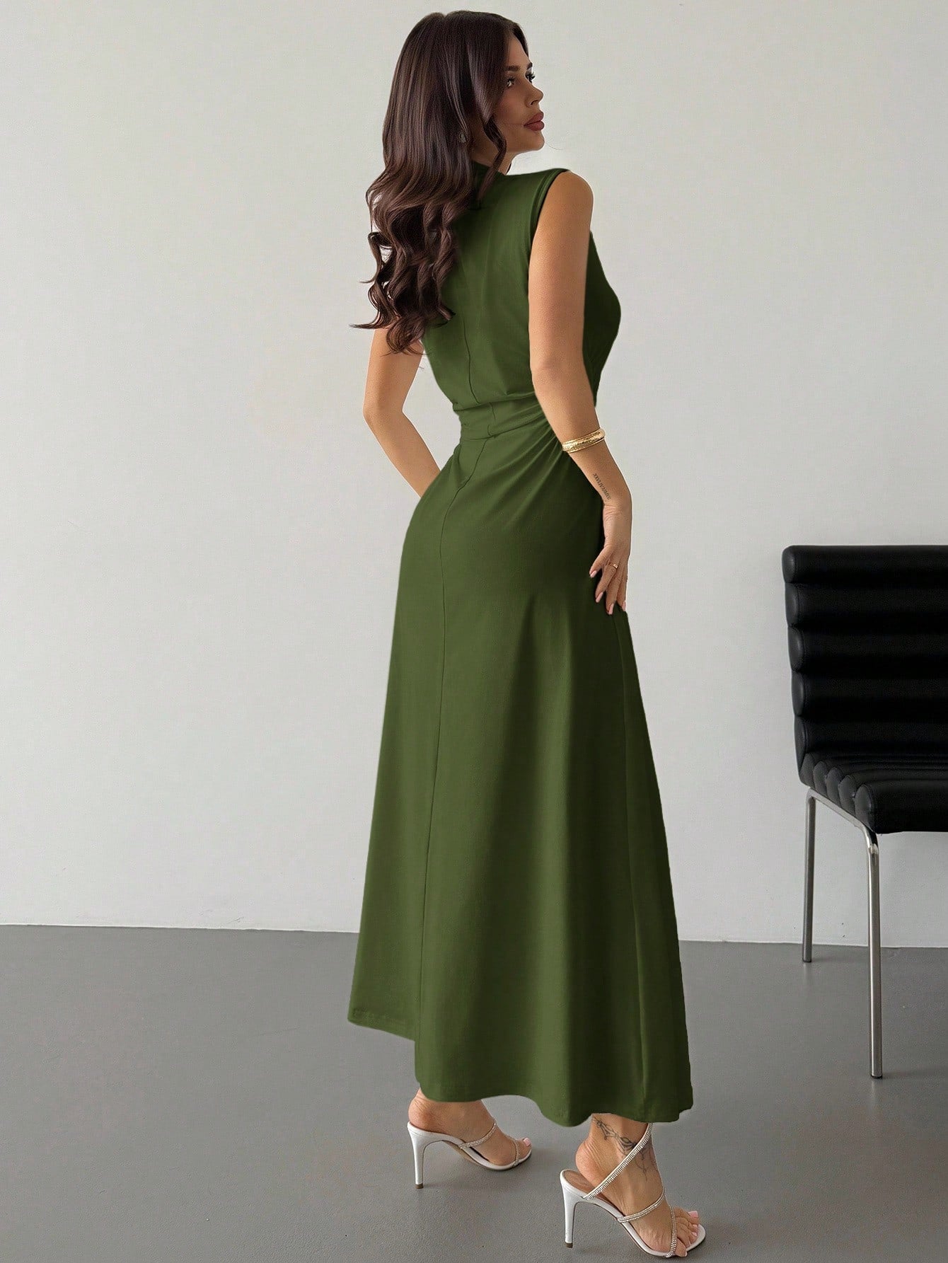 Firerie New Minimalist Elegant Romantic Date Brunch Daily Commute Leopard Print Small Stand Collar Sleeveless - image 13