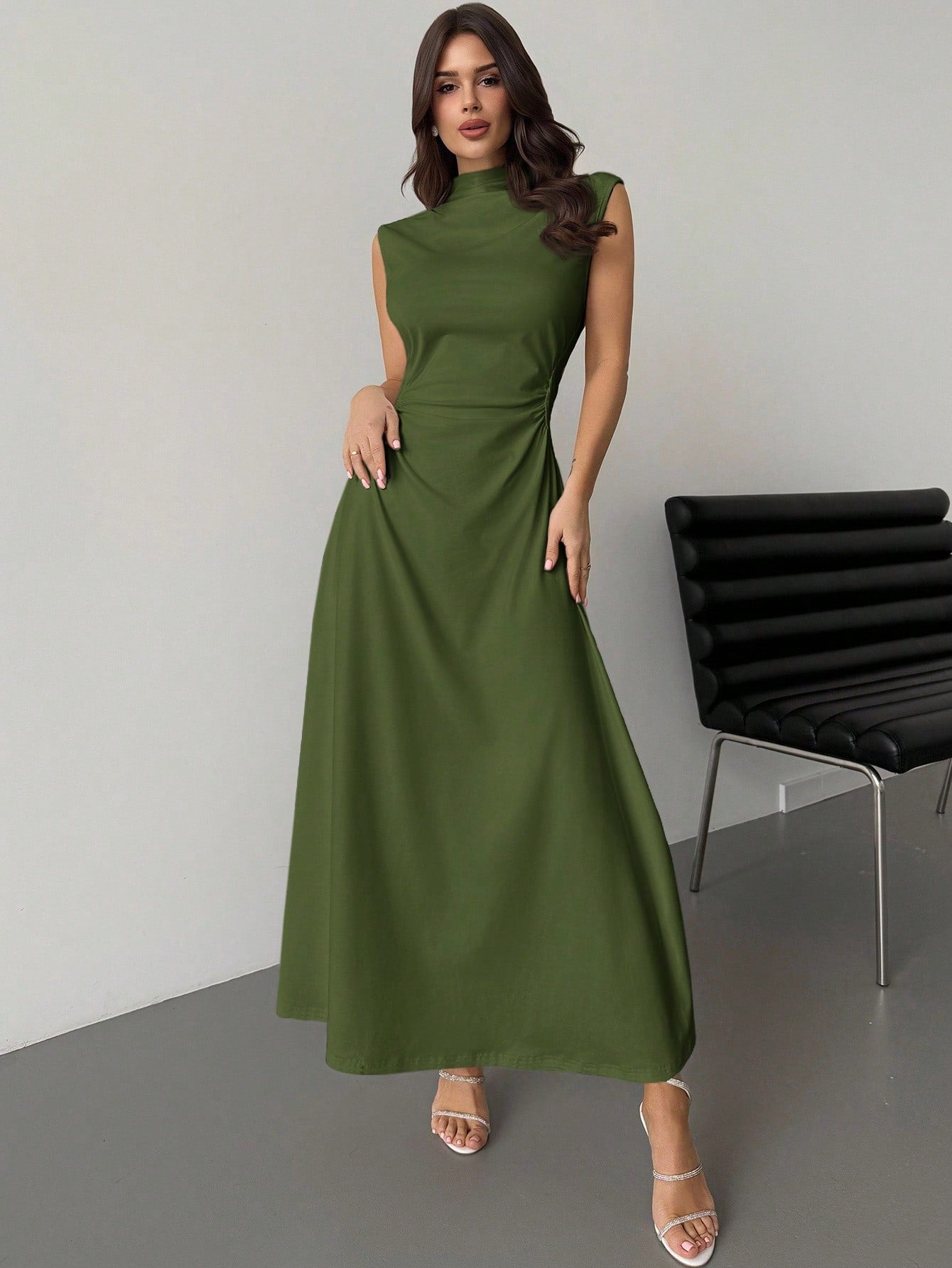 Firerie New Minimalist Elegant Romantic Date Brunch Daily Commute Leopard Print Small Stand Collar Sleeveless - image 17