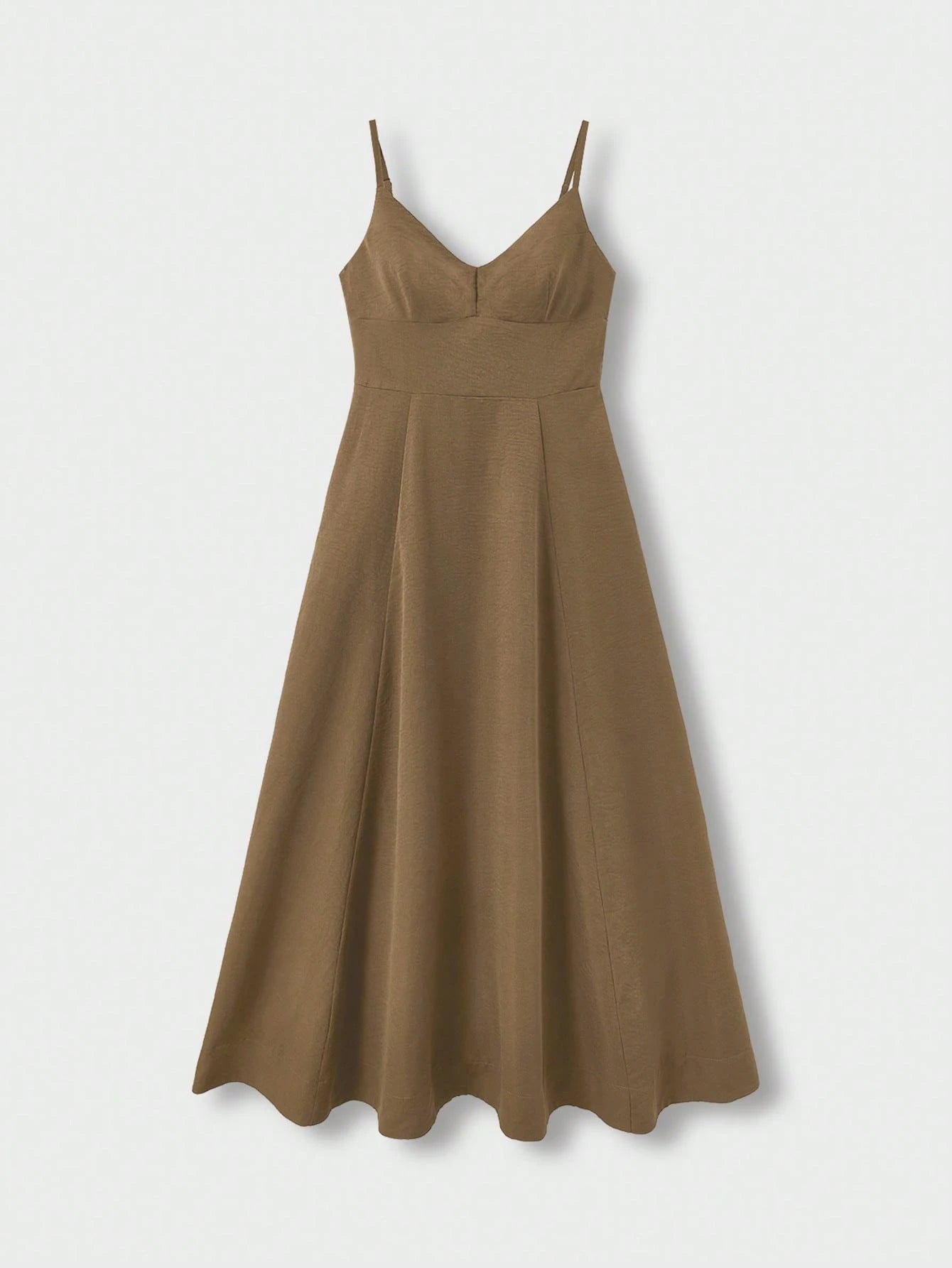 QUNGIGU Women's Elegant Spaghetti Strap Midi Dress V-Neck Linen Textured Backless High Waist Summer Beach - image 6
