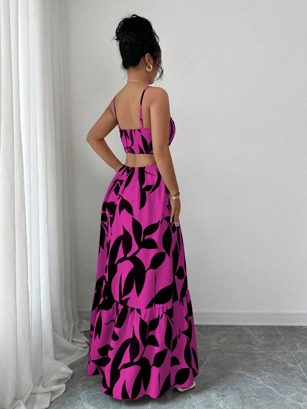 Rafferiza Women's Elegant Printed Waist-Cinched Long Dress - image 15