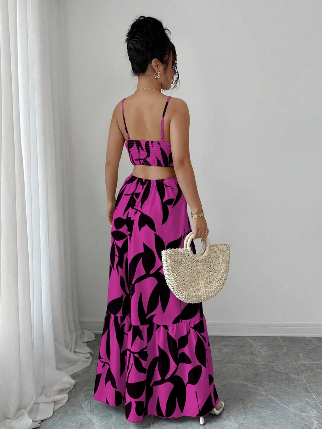 Rafferiza Women's Elegant Printed Waist-Cinched Long Dress - image 16
