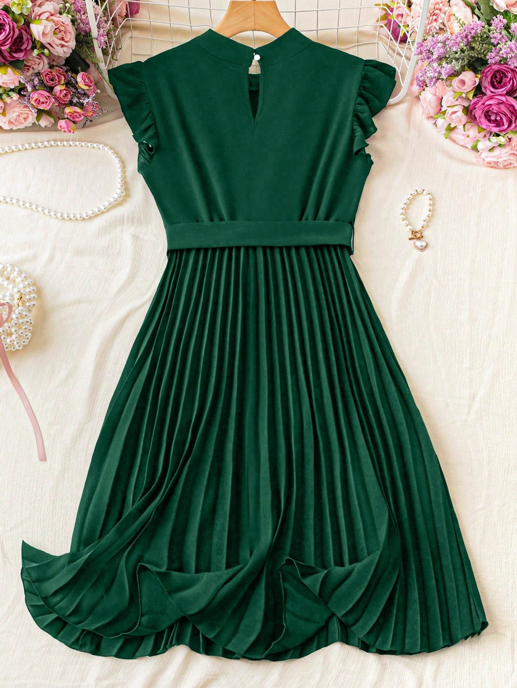 Franclia Leopard Print Ruched Waist Stand Collar Vacation Dress