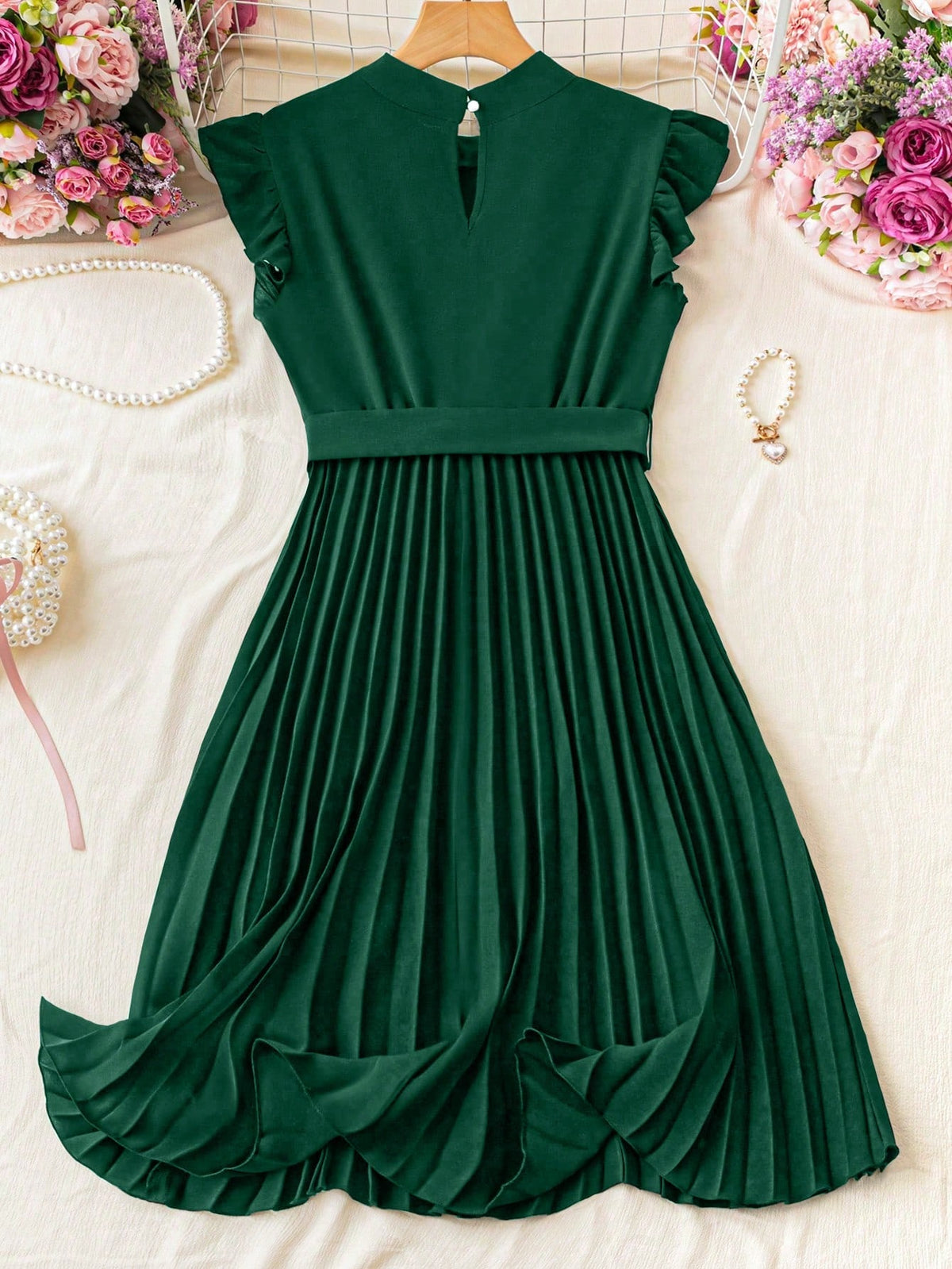 Franclia Leopard Print Ruched Waist Stand Collar Vacation Dress - image 17