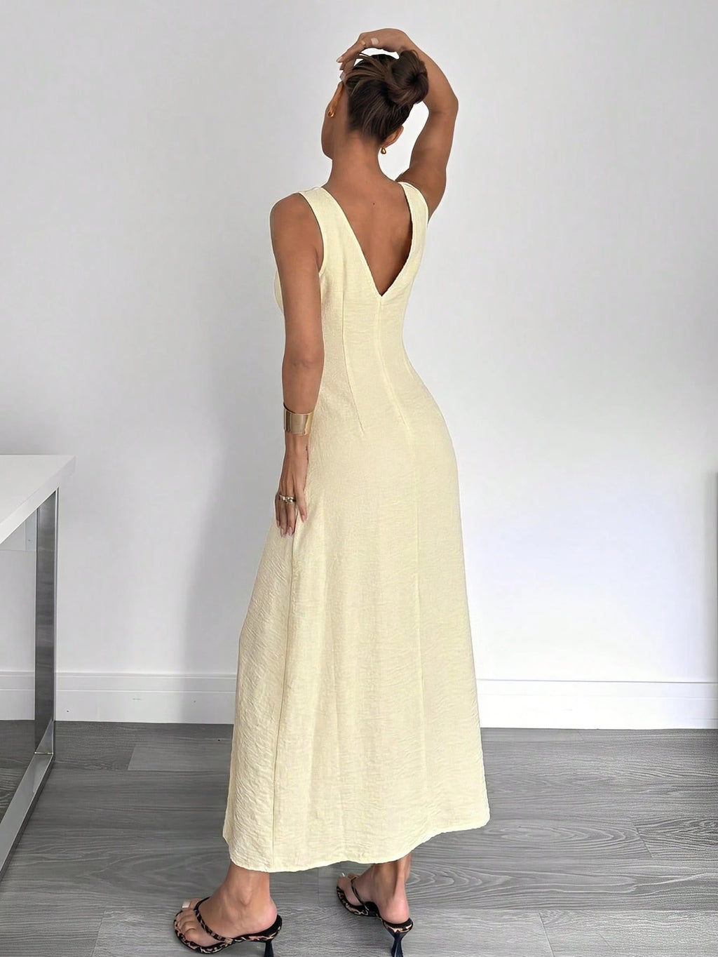 Siren Gaze New Summer Waist Ruched A-Line Long Dress, Slimming,Summer