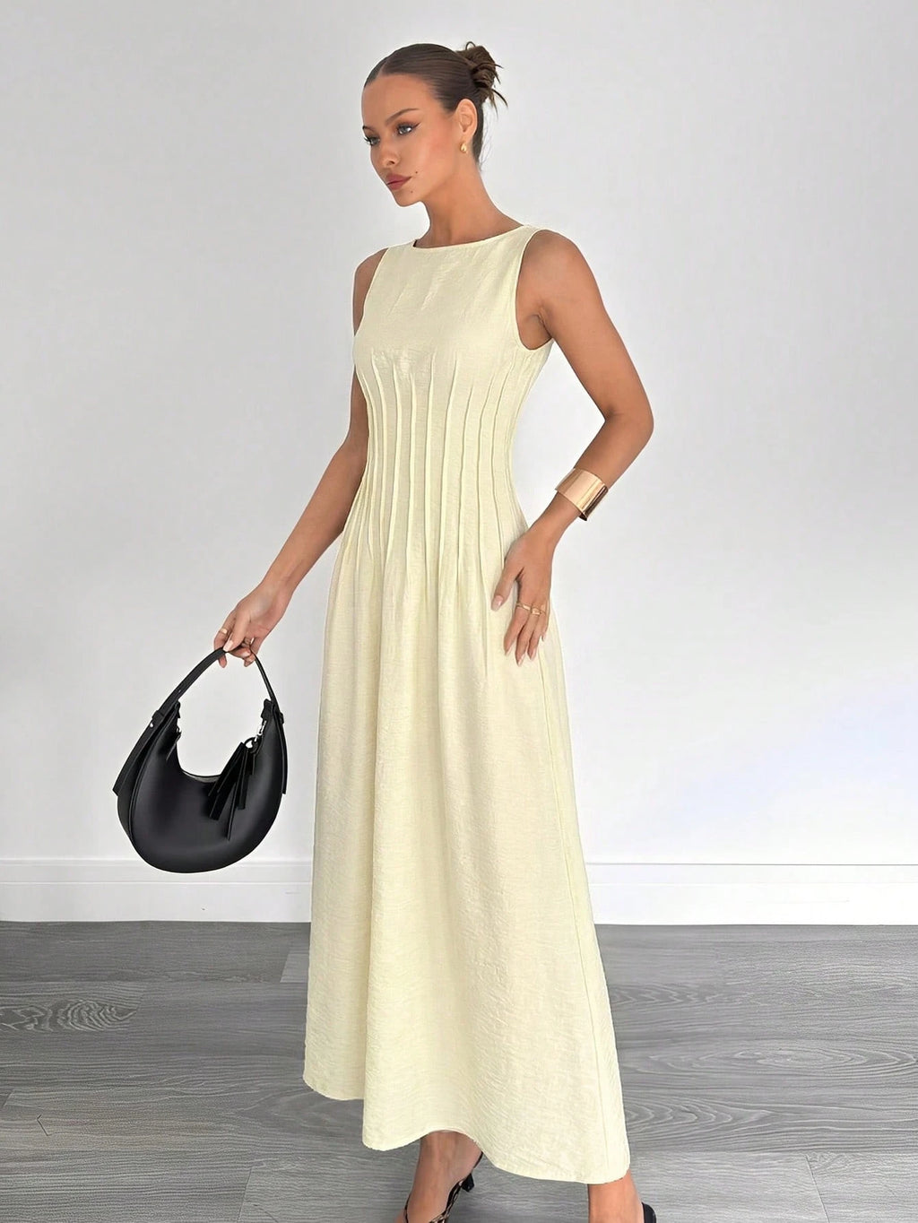 Siren Gaze New Summer Waist Ruched A-Line Long Dress, Slimming,Summer
