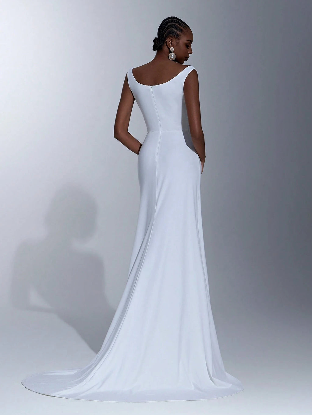 Elitara White Summer Elegant Formal Party Wedding Women's Dress,Southern French Style Deep U-Neck Pleated - image 2
