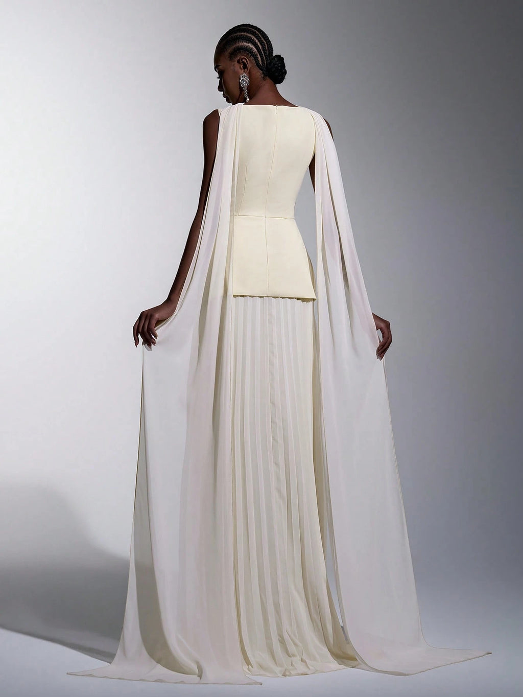 Elitara Sage Green Summer Elegant Formal Wedding Guest Dress,Chiffon Patchwork Pleated Skirt,A-Line Boat Neck - image 2