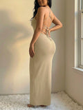 BamGleam Black Floral Lace Long Dress-Spaghetti Straps-Transparent Sexy Long Dress