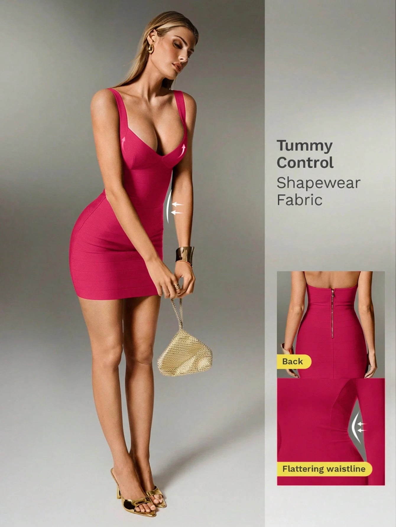 Nuvra Bandage Sage Green Knit Spaghetti Strap Sleeveless Bodycon Mini