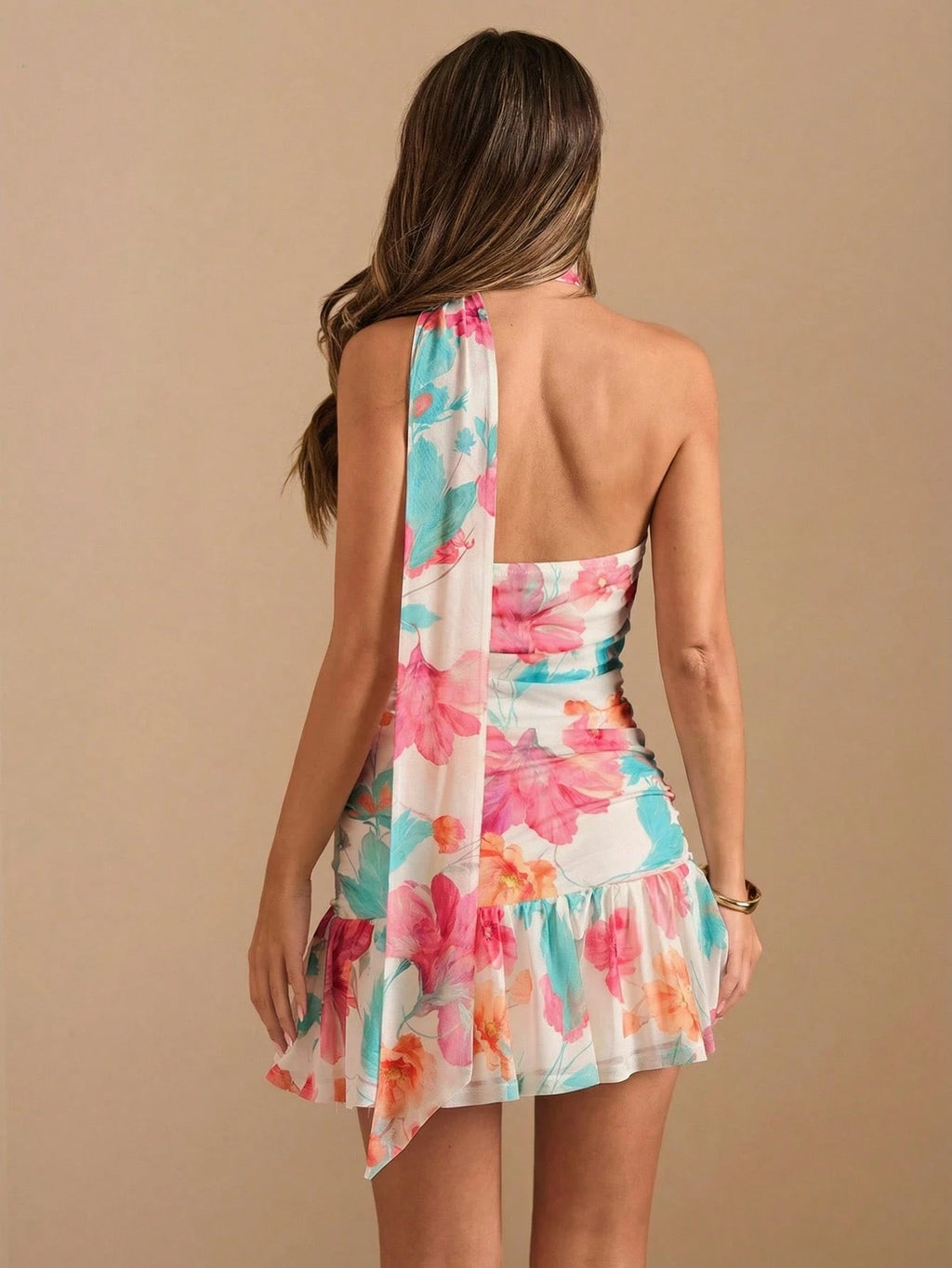 BAE Women's White Floral Summer Girly Date Elegant Mini Dress,Bodycon