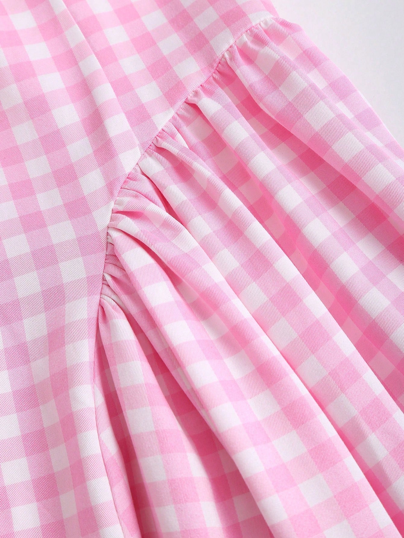 Sweetra French Romantic Plaid Flared Skirt Sweet Puff Dress Spaghetti