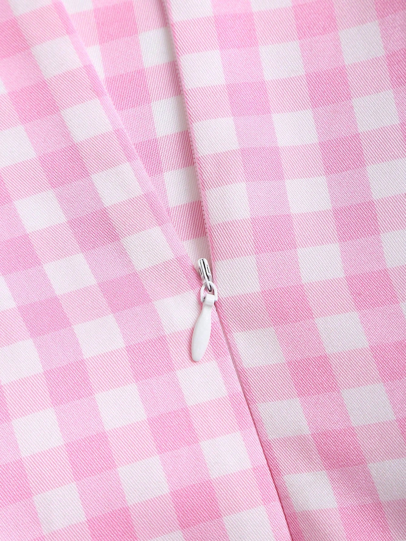 Sweetra French Romantic Plaid Flared Skirt Sweet Puff Dress Spaghetti
