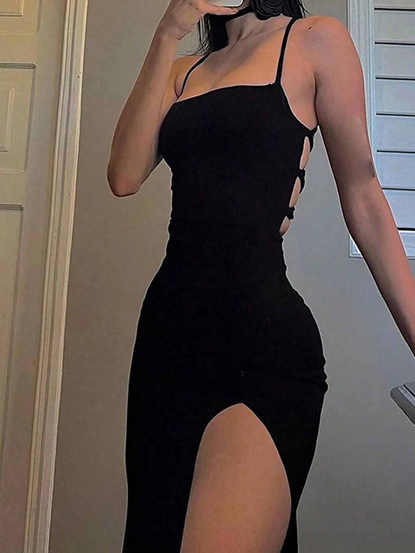 Dresses Solid Color Spaghetti Strap Large Backless Hip Pleats Large