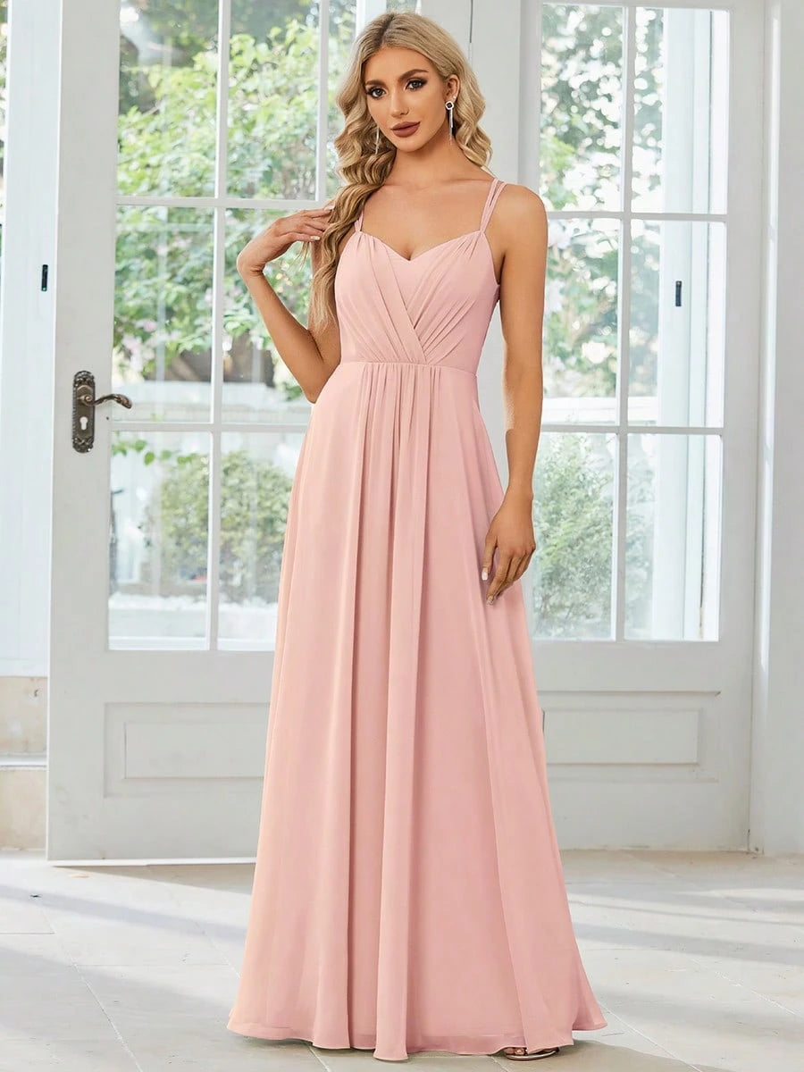 EVERPRETTY Elegant Chiffon Backless Floral Embroidered Sage Green