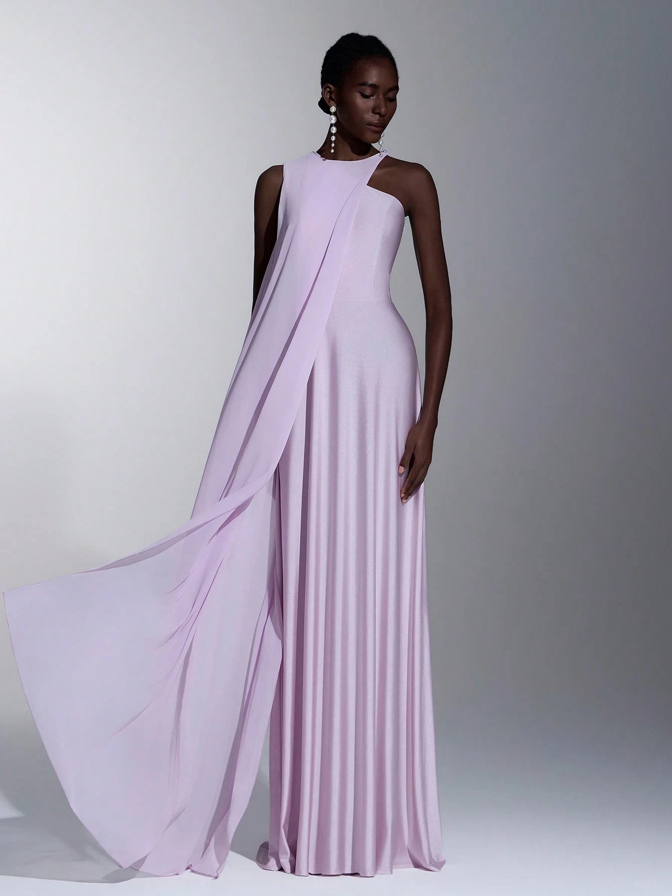 Elitara Elegant,Lavender Summer Round Neck A-Line Long Dress,Stylish Lilac Purple Party Wedding Guest Dress - image 8
