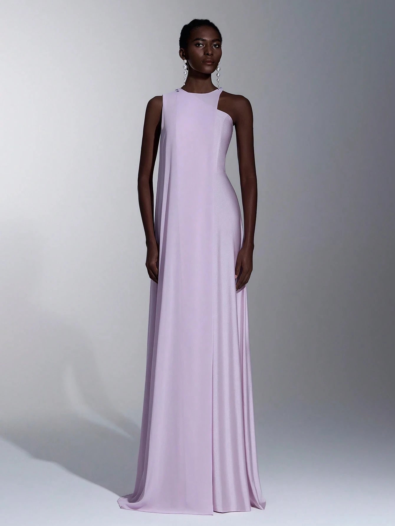 Elitara Elegant,Lavender Summer Round Neck A-Line Long Dress,Stylish Lilac Purple Party Wedding Guest Dress - image 12