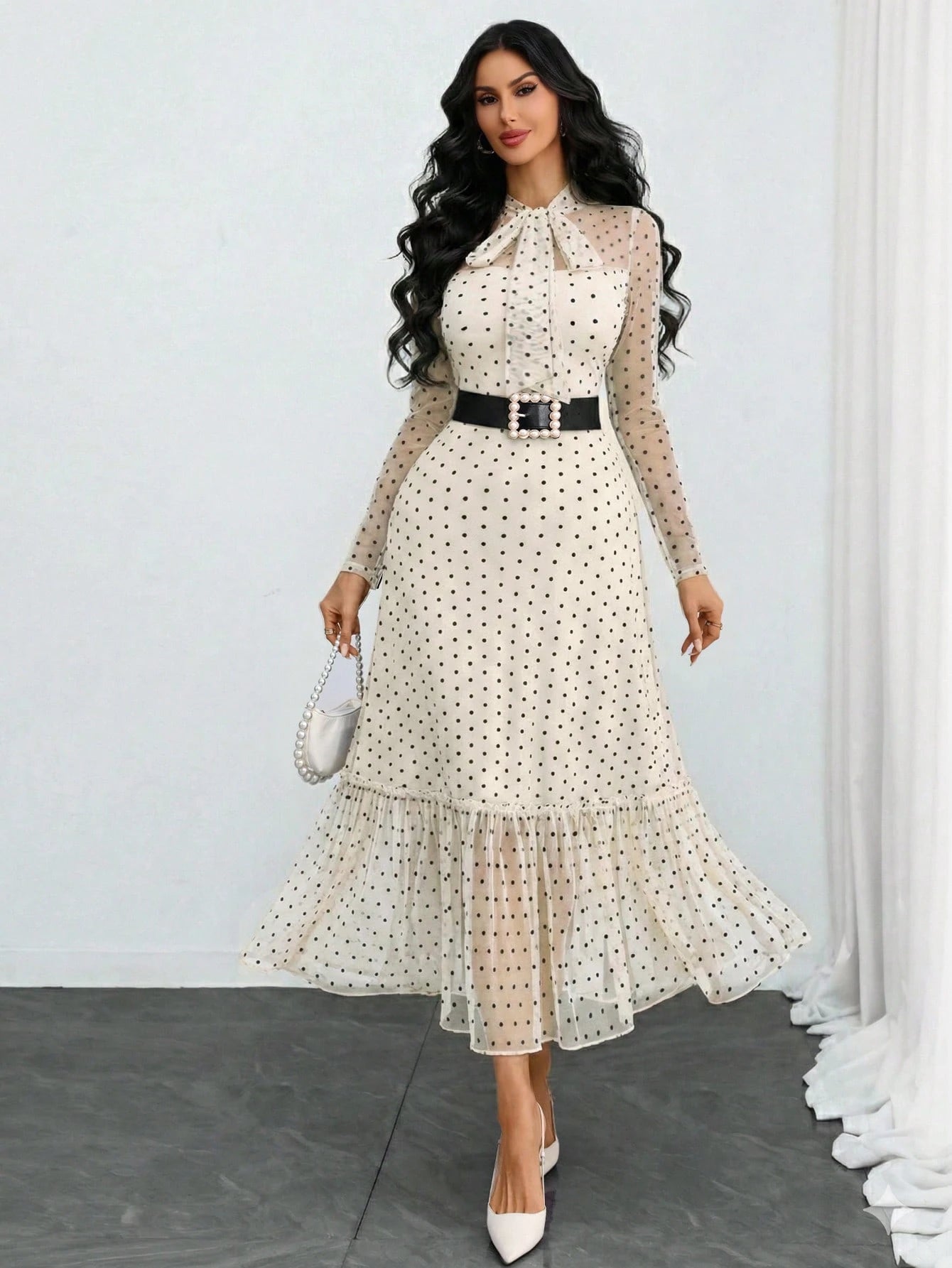 Women's Elegant Sexy Romantic Vintage Polka Dot Double-Layer Bow