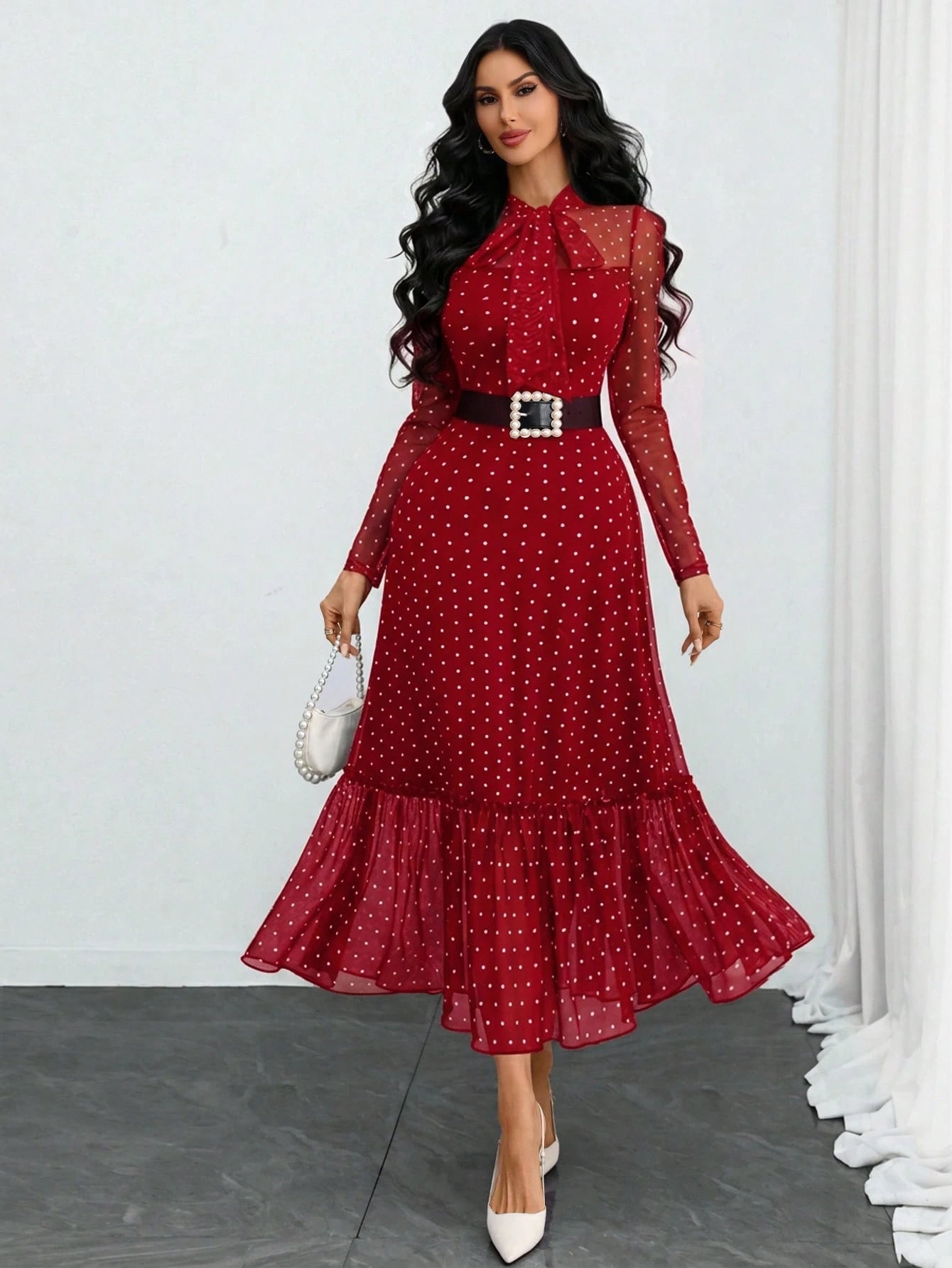 Women's Elegant Sexy Romantic Vintage Polka Dot Double-Layer Bow